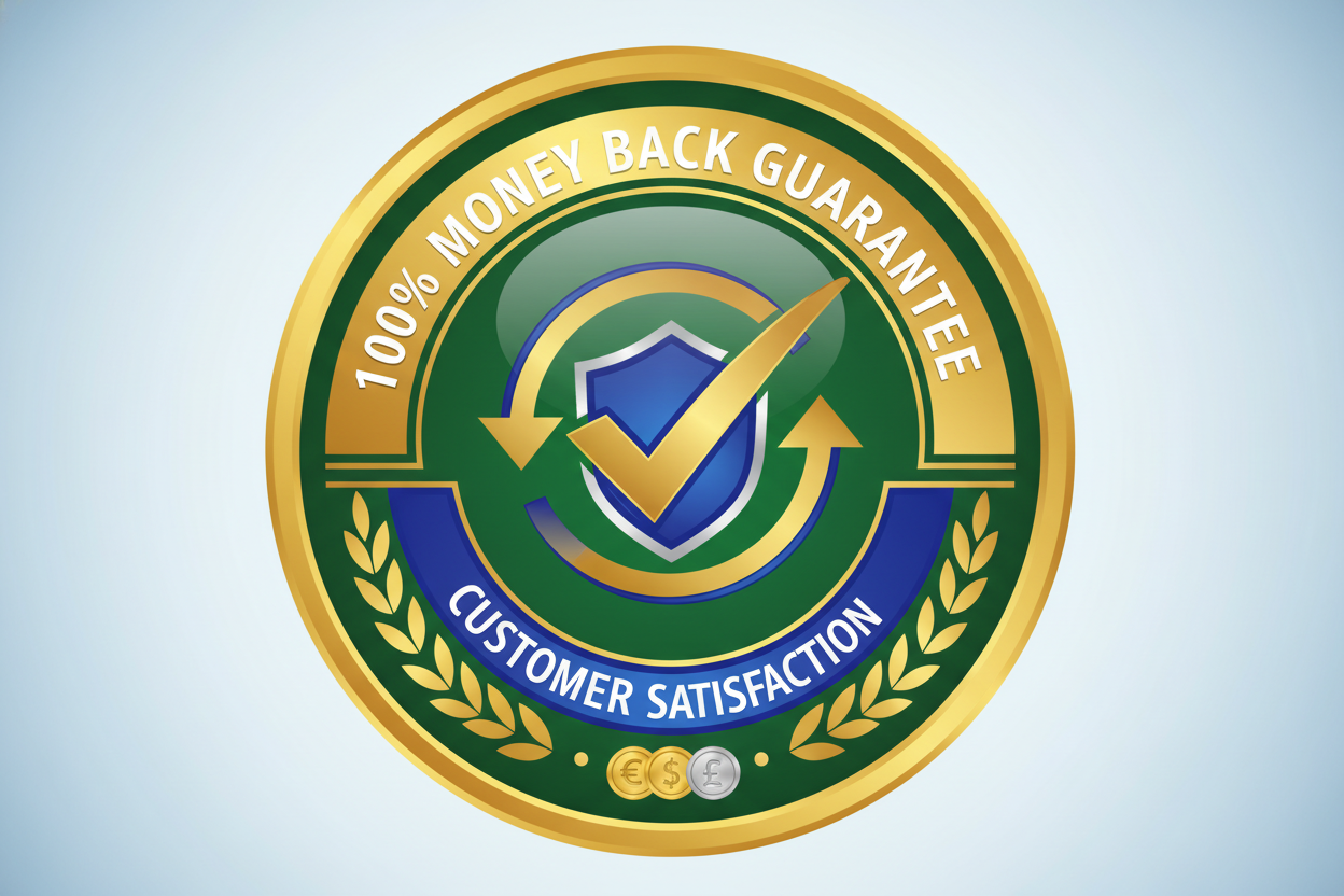 create a image that represent money back gurantee